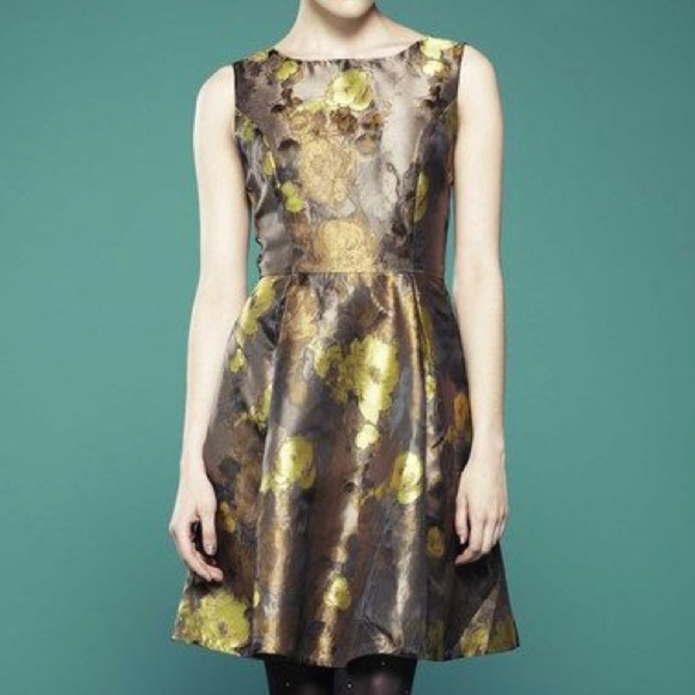 Louche Bonne Dress in Gold Sz XS